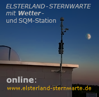 Aktuelle Wetter- und SQM-Daten von der HTT-Nordwiese