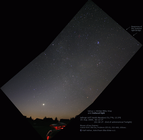 Zodiakallicht in Jeßnigk am 19. August 2009