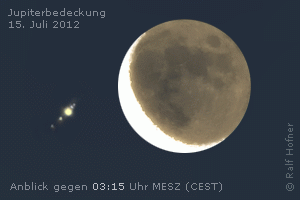 Feldstecheranblick kurz vor der Jupiterbedeckung